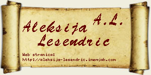Aleksija Lesendrić vizit kartica